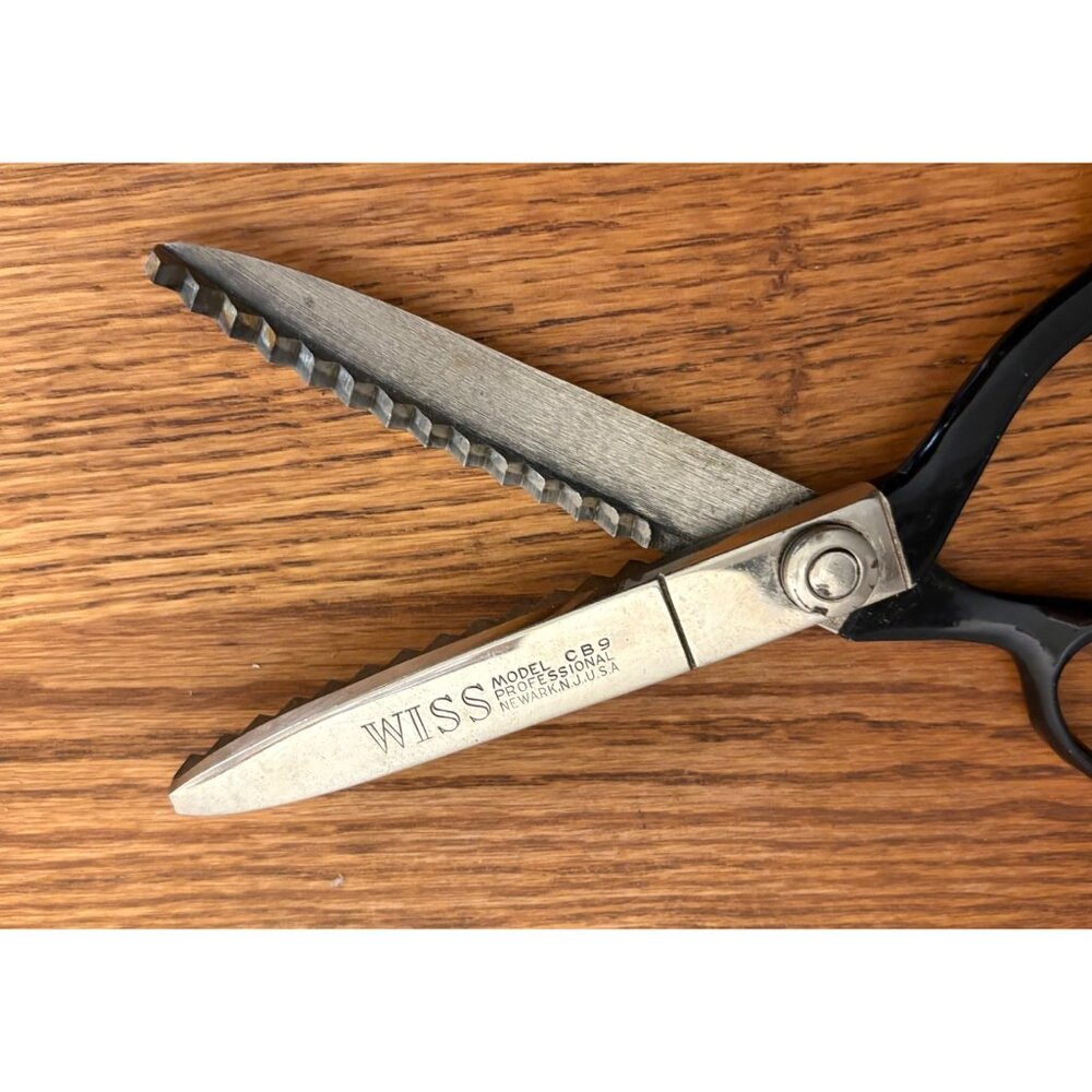 Vintage Wiss Scissors Set Of 3 - CB9 Pinking Shears SN7 Shears & Chrome Serrated - Picture 7 of 10